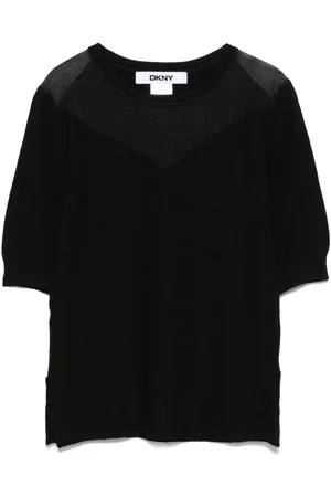 DKNY T-shirt med gennemsigtige paneler