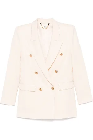 Elisabetta Franchi Blazer i jomfruuld med kontrastsøm
