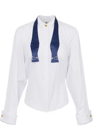 Elisabetta Franchi Stribet skjorte i poplin