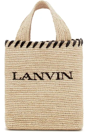 Lanvin Tote i bast med logomotiv