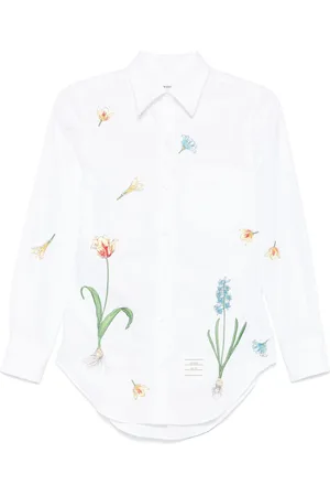 Thom Browne Skjorte med blomsterbroderi