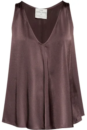 FORTE FORTE Silkebluse med V-hals