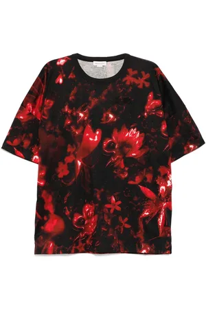 Alexander McQueen T-shirt med sænket skulder