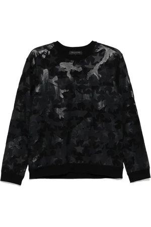 VALENTINO GARAVANI Sweatshirt med kamuflagemønster og stjernetryk