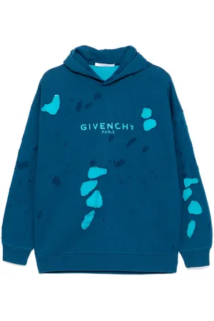 Givenchy Hættetrøje med logotryk og slitageeffekt