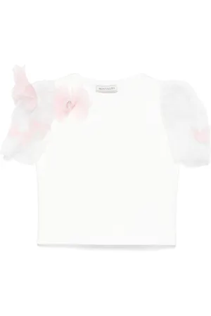 MONNALISA T-shirt med tyl-ærmer