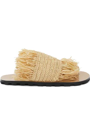 Jil Sander Flade sandaler i strå