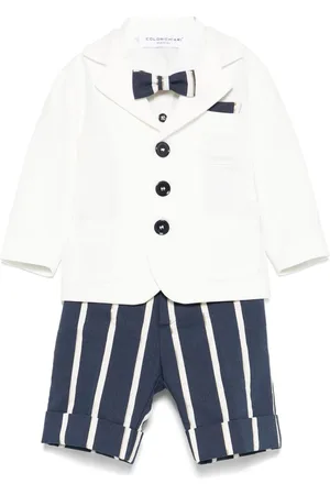 COLORICHIARI Stribet shorts, skjorte og blazer-sæt