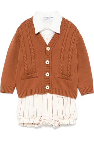 COLORICHIARI Stribet sæt med shorts, skjorte og cardigan
