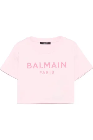 Balmain T-shirt med logo-applikation