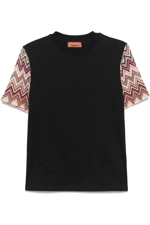 Missoni T-shirt i zigzagstrik med rund hals
