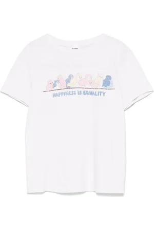 RE/DONE T-shirt med fugle-tryk