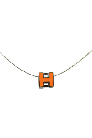 Hermès Palladiumbelagt Cage dH Cube halskæde fra 1990-2024