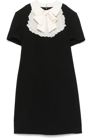 Alessandra Rich Kort kjole i crepe med jabot-krave