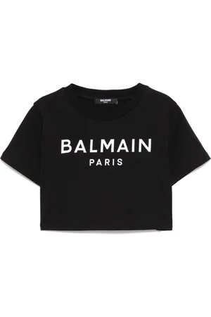 Balmain T-shirt med logo-applikation