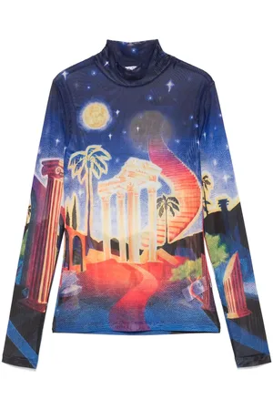 Casablanca T-shirt i mesh med tryk