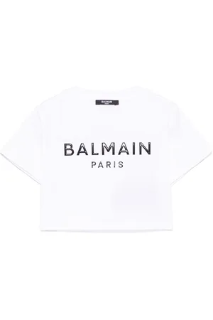 Balmain T-shirt med logo-applikation