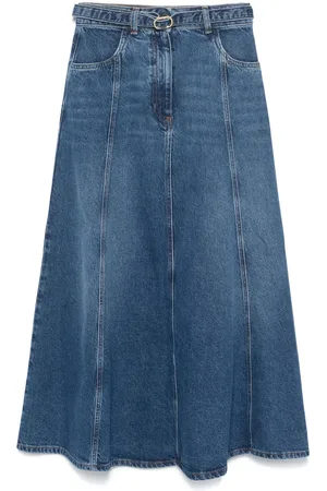 Twin-Set Lang Oval T-belt nederdel i denim