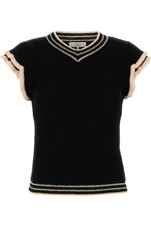 Chloé Vest med stribet kant