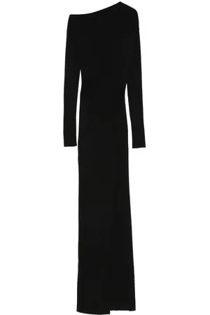 AYA MUSE Midi asymmetrisk finstrikket kjole