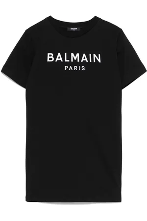 Balmain Kjole med logo-applikation