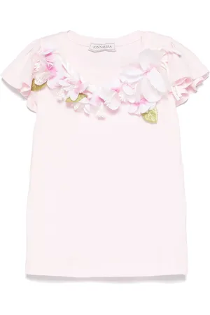 MONNALISA T-shirt med blomster-applikation