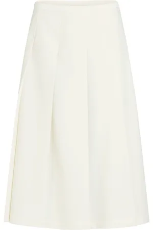 Patou Kort midi-nederdel i twill med plisseringer