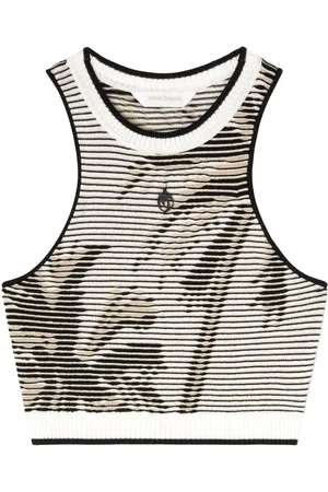 Palm Angels Cropped top med palme-jacquard