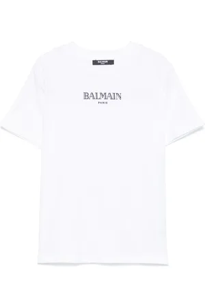 Balmain T-shirt i flocktekstur med logo