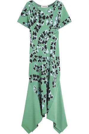 Lanvin Midi kjole med blomster-intarsia