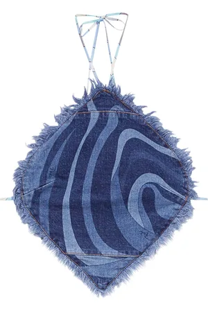 Puccini Denimtop med halterneck