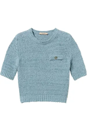 Twin-Set Cropped trøje med Oval T-knapper