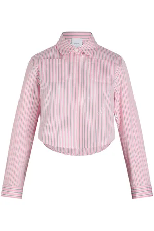 Patou Cropped poplin-skjorte med tryk