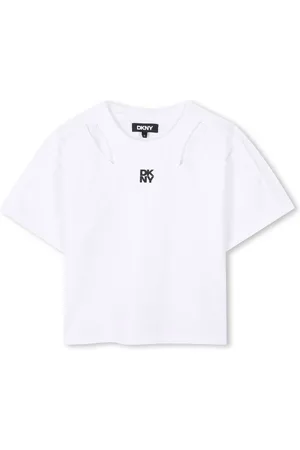 DKNY T-shirt med udskæringsdetalje