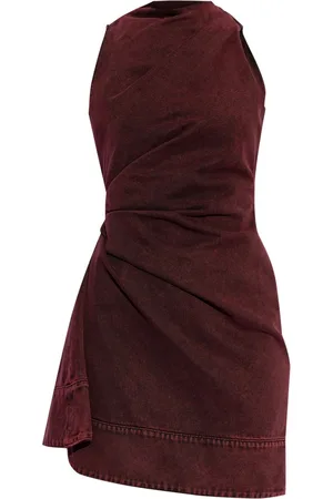 Alexander McQueen Kort asymmetrisk kjole i denim