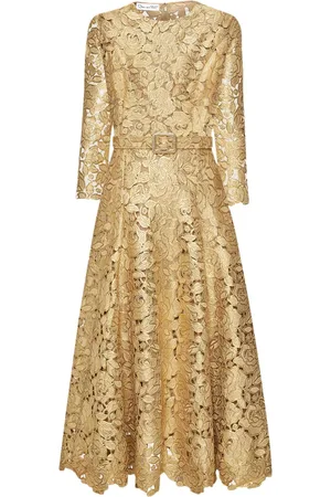 Oscar de la Renta Kjole med guipure-blonde
