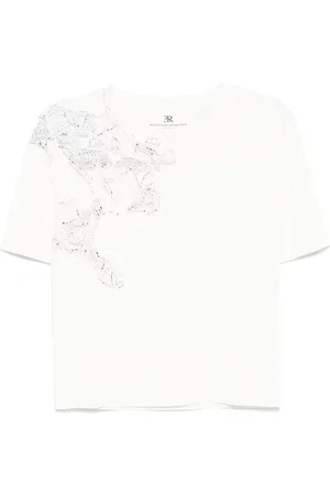 ERMANNO SCERVINO T-shirt med krystaludsmykning