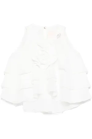 MISS BLUMARINE Bluse med blomster-applikation