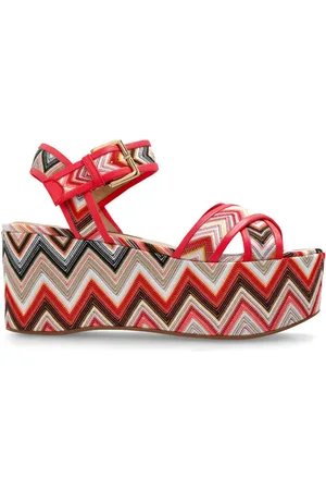 Missoni 80 mm sandaler med plateausål og zigzagmønster