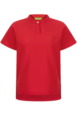 SHANGHAI TANG Polo med blomster-broderi