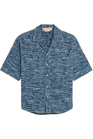 Marni Western denimskjorte med logo