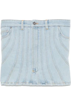 MUGLER Denimtop med syningsdetalje