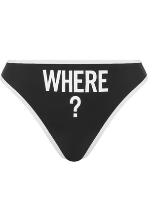 Moschino Bikiniunderdel med slogantryk