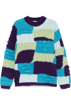 BONSAI Intarsiastrikket sweater med rund hals