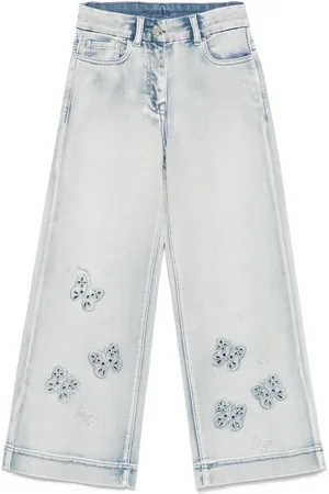 MONNALISA Jeans med sommerfuglebroderi