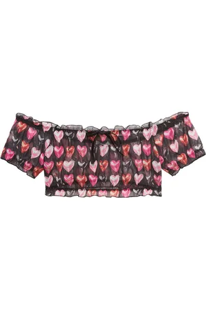 FLEUR DU MAL Cropped top i mesh med ruche