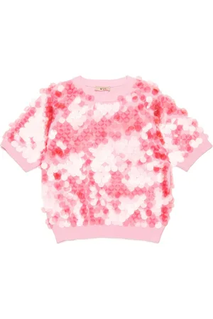 Nº21 T-shirt med pailletudsmykning