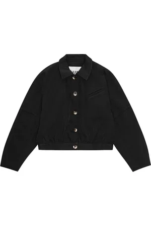 Ganni Cropped jakke med knapper