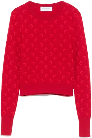 Marine Serre Sweater med måne-jacquard