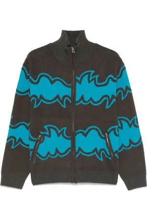 Bluemarble Jacquard-cardigan med lynlås